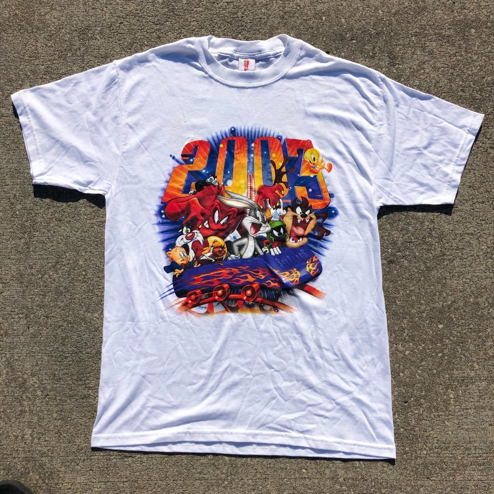 2003 SIX FLAGS USA LOONEY TUNES T-SHIRT sz L EUC